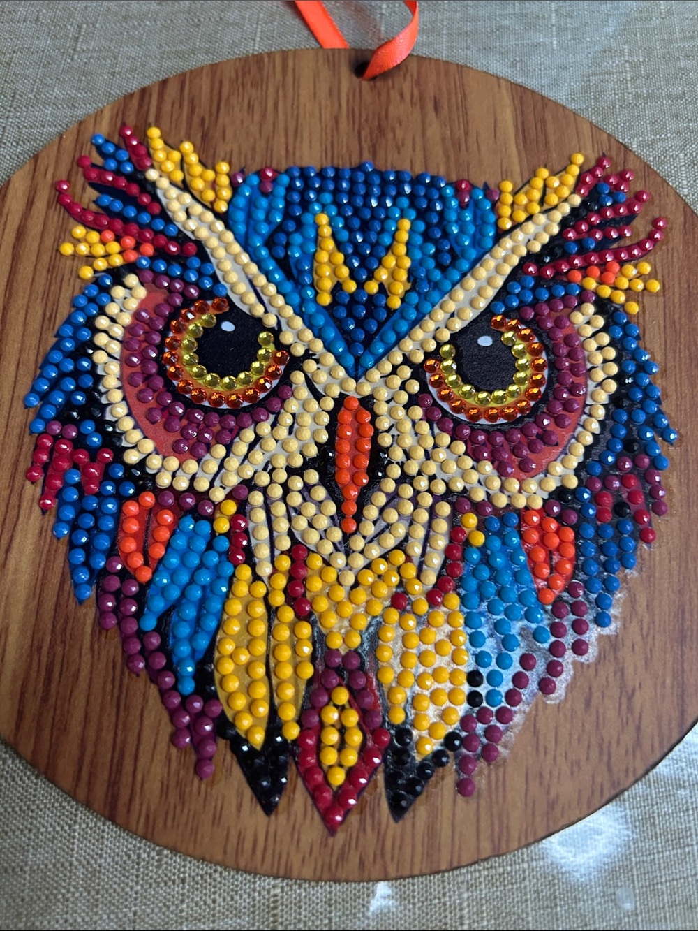 Colorful Beaded Owl Wall Hanging